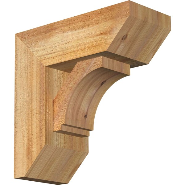Ekena Millwork Imperial Slat Rough Sawn Bracket w/ Offset Brace, Western Red Cedar, 6"W x 14"D x 14"H BKT0604X14X14IMP06RWR - main